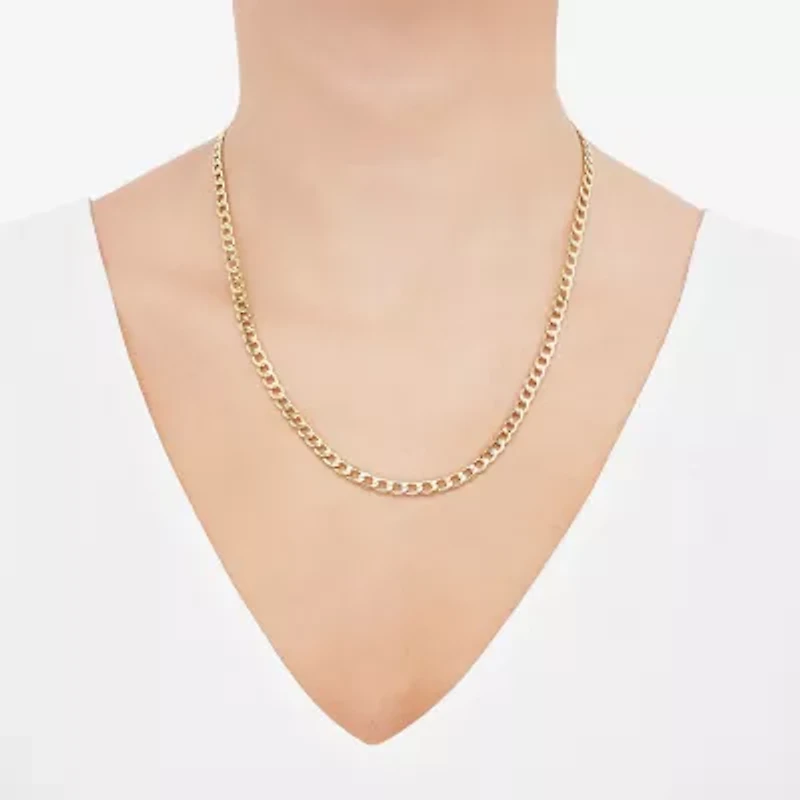 Made Italy Unisex Adult 18 - 22 Inch 10K Gold Link Necklace