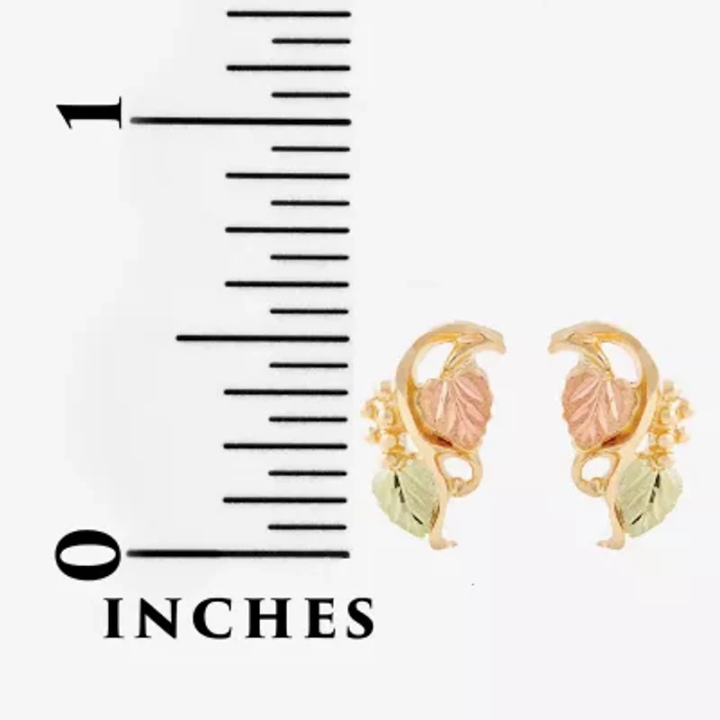 10K Tri-Color Gold 14.5mm Stud Earrings