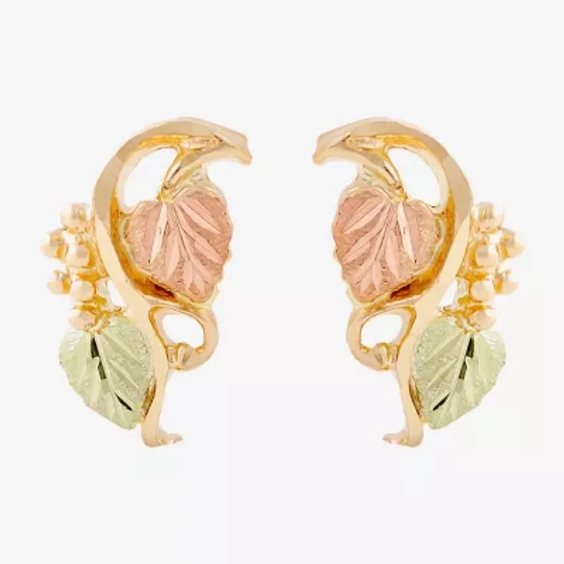 10K Tri-Color Gold 14.5mm Stud Earrings