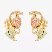 10K Tri-Color Gold 14.5mm Stud Earrings