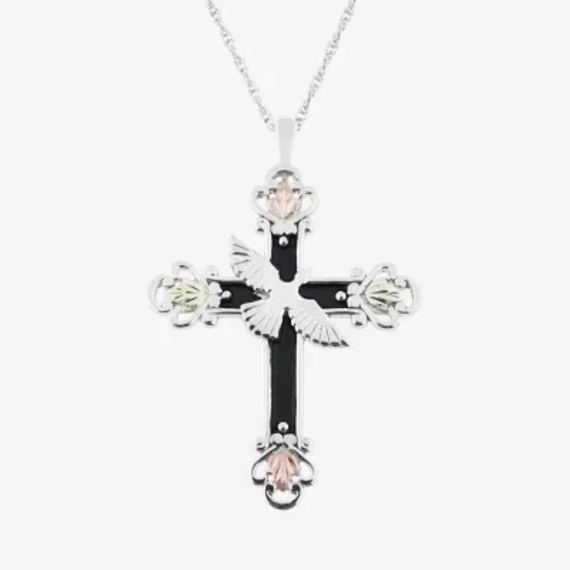 Womens Sterling Silver Cross 18 Inch Pendant Necklace