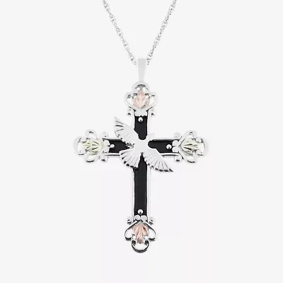Womens Sterling Silver Cross 18 Inch Pendant Necklace