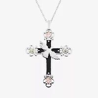 Womens Sterling Silver Cross 18 Inch Pendant Necklace