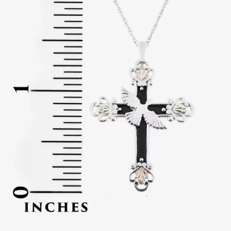 Womens Sterling Silver Cross 18 Inch Pendant Necklace