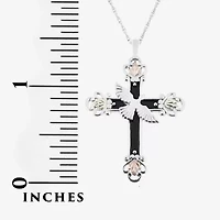 Womens Sterling Silver Cross 18 Inch Pendant Necklace