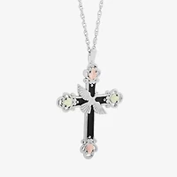 Womens Sterling Silver Cross 18 Inch Pendant Necklace