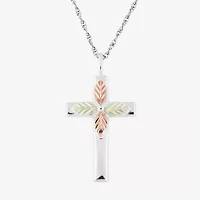 Womens Sterling Silver Cross 18 Inch Pendant Necklace