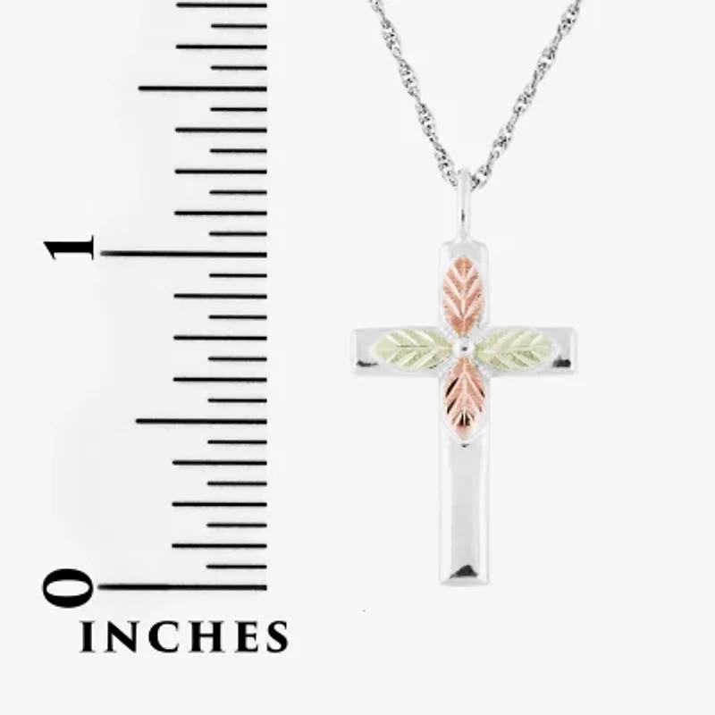 Womens Sterling Silver Cross 18 Inch Pendant Necklace