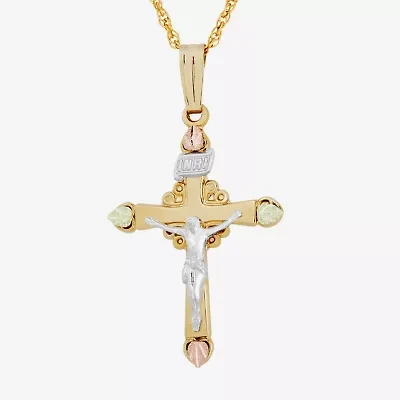 Crucifix Womens Sterling Silver Cross 18 Inch Pendant Necklace