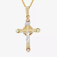 Crucifix Womens Sterling Silver Cross 18 Inch Pendant Necklace