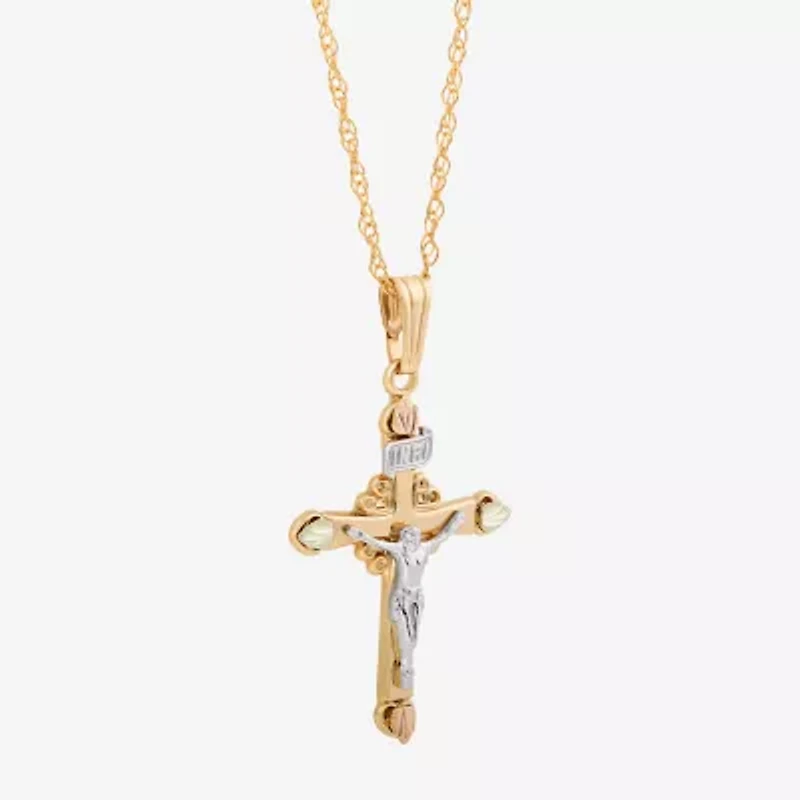 Crucifix Womens Sterling Silver Cross 18 Inch Pendant Necklace