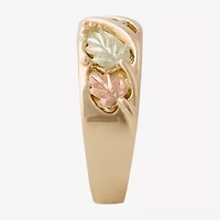 Womens 4MM Diamond Accent White 10K Tri-Color Gold Band