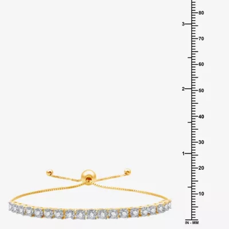 (G/ Si1-Si2) Womens 1 CT. T.W. Lab Grown Diamond 14K Gold Over Silver Sterling Silver Bolo Bracelet