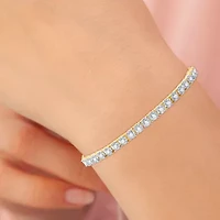 (G/ Si1-Si2) Womens 1 CT. T.W. Lab Grown Diamond 14K Gold Over Silver Sterling Silver Bolo Bracelet
