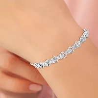 Womens 1/4 CT. T.W. Lab Grown White Diamond 14K Two Tone Gold Over Silver Sterling Silver Bolo Bracelet