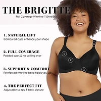 Leading Lady® The Brigitte Full Coverage Wirefree T-Shirt Bra-5042