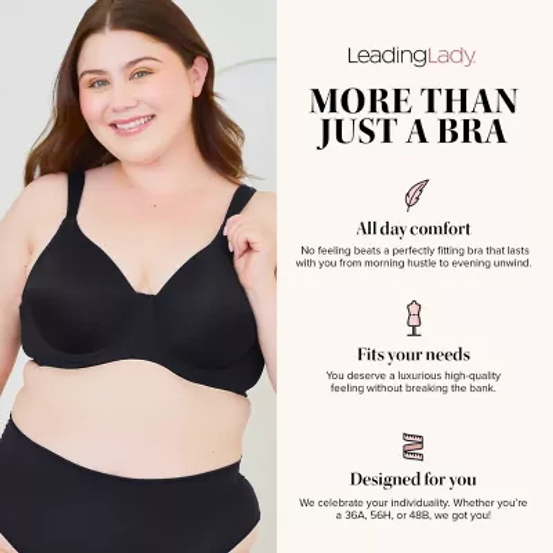 Leading Lady® Seamless Full Figure Padded Underwire T-Shirt Bra-5028