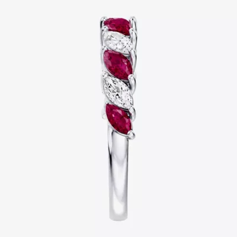 Womens 3/8 CT. T.W. Genuine Red Ruby 10K Gold Marquise Band