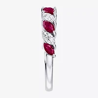 Womens 3/8 CT. T.W. Genuine Red Ruby 10K Gold Marquise Band
