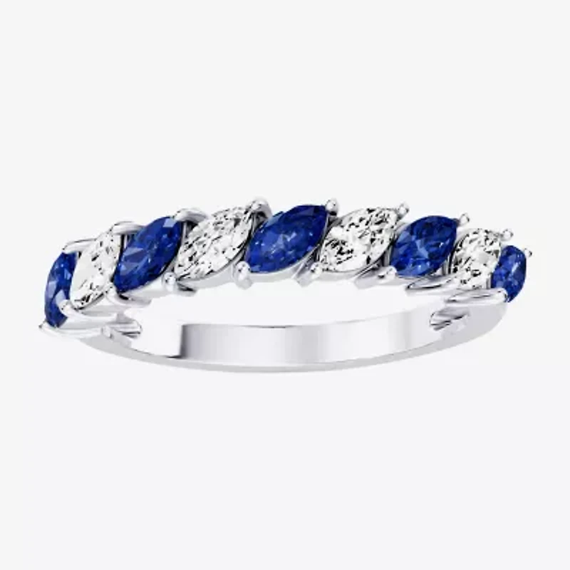 Womens 3/8 CT. T.W. Genuine Blue Sapphire 10K Gold Marquise Band