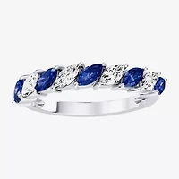 Womens 3/8 CT. T.W. Genuine Blue Sapphire 10K Gold Marquise Band