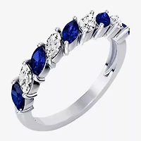 Womens 3/8 CT. T.W. Genuine Blue Sapphire 10K Gold Marquise Band