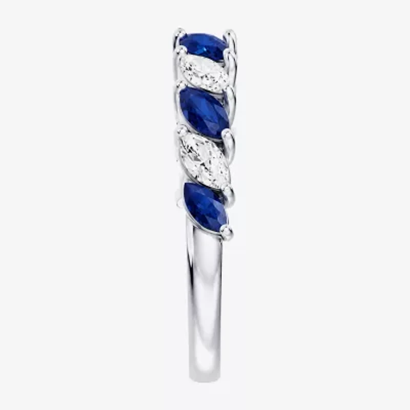 Womens 3/8 CT. T.W. Genuine Blue Sapphire 10K Gold Marquise Band