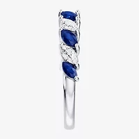 Womens 3/8 CT. T.W. Genuine Blue Sapphire 10K Gold Marquise Band