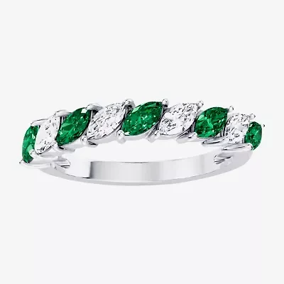 Womens 3/8 CT. T.W. Genuine Green Emerald 10K Gold Marquise Band