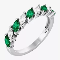 Womens 3/8 CT. T.W. Genuine Green Emerald 10K Gold Marquise Band