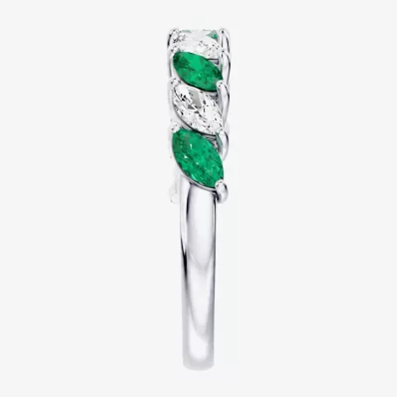 Womens 3/8 CT. T.W. Genuine Green Emerald 10K Gold Marquise Band