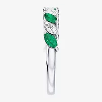 Womens 3/8 CT. T.W. Genuine Green Emerald 10K Gold Marquise Band
