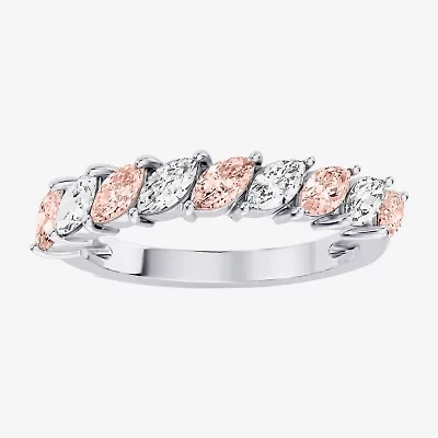 Womens 3/8 CT. T.W. Genuine Pink Morganite 10K Gold Marquise Band