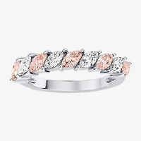 Womens 3/8 CT. T.W. Genuine Pink Morganite 10K Gold Marquise Band