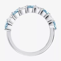 Womens 3/8 CT. T.W. Genuine Blue Aquamarine 10K Gold Marquise Band