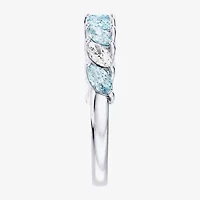 Womens 3/8 CT. T.W. Genuine Blue Aquamarine 10K Gold Marquise Band