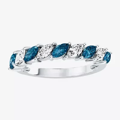 Womens 3/8 CT. T.W. Genuine Blue Topaz 10K Gold Marquise Band