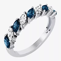 Womens 3/8 CT. T.W. Genuine Blue Topaz 10K Gold Marquise Band