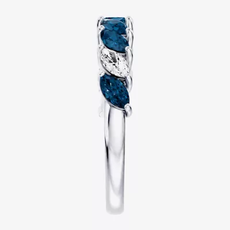 Womens 3/8 CT. T.W. Genuine Blue Topaz 10K Gold Marquise Band