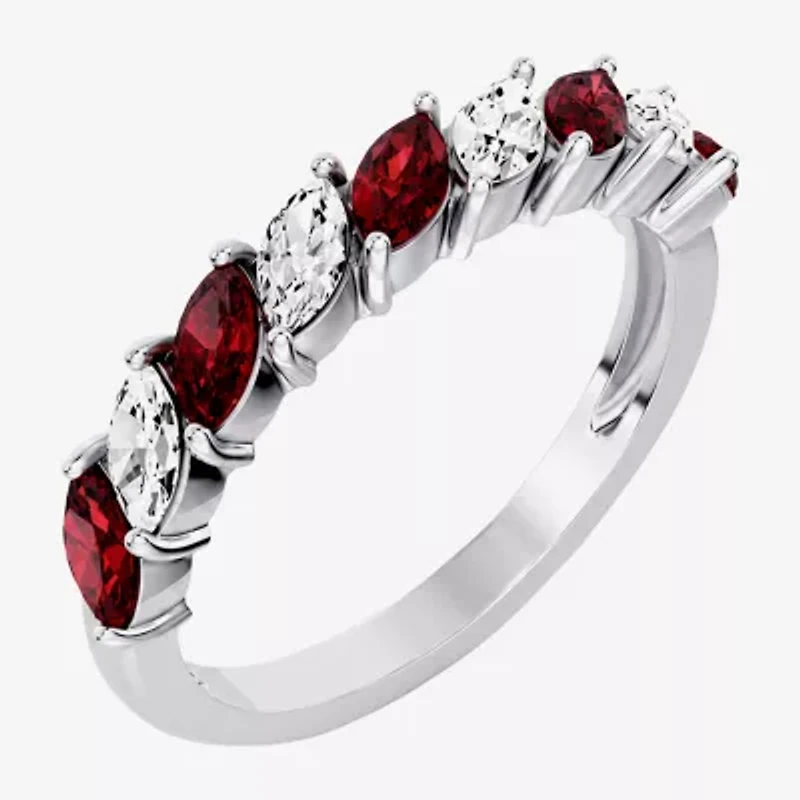 Womens 3/8 CT. T.W. Genuine Red Garnet 10K Gold Marquise Band