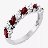 Womens 3/8 CT. T.W. Genuine Red Garnet 10K Gold Marquise Band