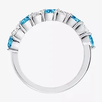 Womens 3/8 CT. T.W. Genuine Blue Topaz 10K Gold Marquise Band