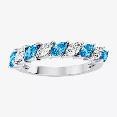 Womens 3/8 CT. T.W. Genuine Blue Topaz 10K Gold Marquise Band