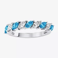 Womens 3/8 CT. T.W. Genuine Blue Topaz 10K Gold Marquise Band