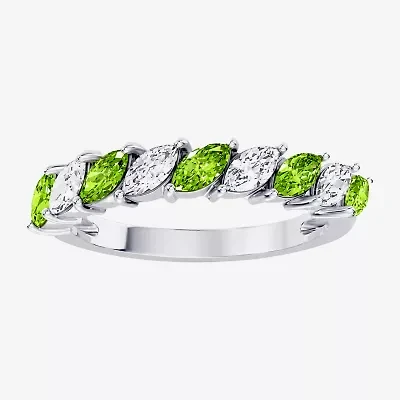 Womens 3/8 CT. T.W. Genuine Green Peridot 10K Gold Marquise Band