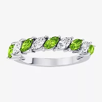 Womens 3/8 CT. T.W. Genuine Green Peridot 10K Gold Marquise Band