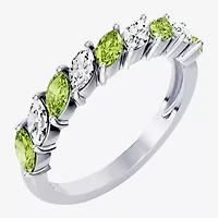 Womens 3/8 CT. T.W. Genuine Green Peridot 10K Gold Marquise Band
