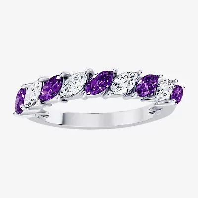 Womens 3/8 CT. T.W. Genuine Purple Amethyst 10K Gold Marquise Band