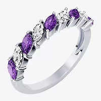 Womens 3/8 CT. T.W. Genuine Purple Amethyst 10K Gold Marquise Band