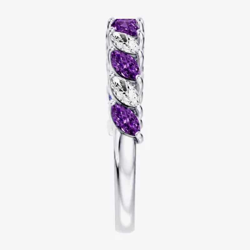 Womens 3/8 CT. T.W. Genuine Purple Amethyst 10K Gold Marquise Band